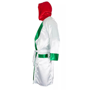 Bata con Capucha Blanca, Verde y Roja, Unisex, de Satén, para Artes Marciales, Corte Regular para Adultos - Product Image 3
