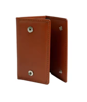 Porte-clés en cuir véritable fait main, imperméable, de haute qualité, avec crochets métalliques, poche zippée, design compact pour clés de voiture et cartes