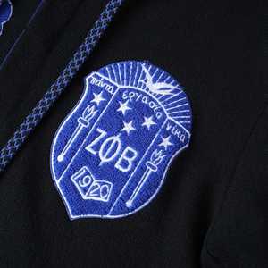 Sweat à capuche Zeta Phi Beta noir à boutons, broderie chenille, vêtements de sororité grecque, unisexe, coton premium - Product Image 3