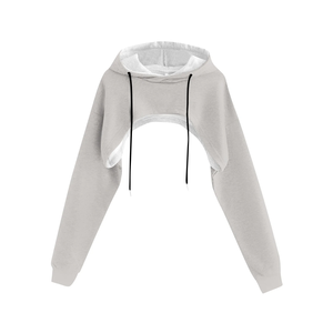 Wholesale Cotton Ladies Blank Long Sleeve Tracksuit <b>Crop</b> Tops <b>Women's</b> Sweatshirt Custom LOGO <b>Hoodie</b> <b>women</b> - Product Image 1