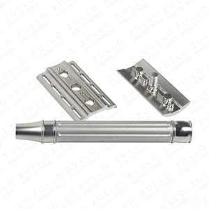 Rasoir de sécurité robuste en acier inoxydable finition argentée, outil de rasage à double tranchant avec service de personnalisation du logo OEM - Product Image 6