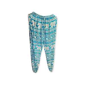 กางเกงขายาวพิมพ์ลายช้างใส่สบายสำหรับผู้หญิงจากงานหัตถกรรมจากผู้ผลิตอินเดียแฟชั่นและมีสไตล์ - Product Image 3