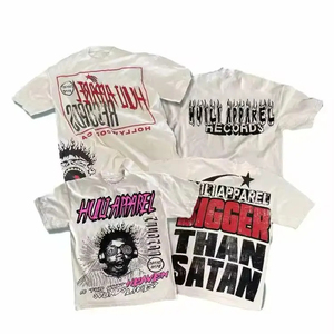 T-shirt blanc à manches courtes pour homme Holy Apparel Records, streetwear, imprimé en sérigraphie, jersey en coton, col rond, coupe régulière, respirant - Product Image 2