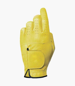 Guante de Golf de Cuero Genuino Amarillo Premium, para Mano Derecha o Izquierda, Transpirable, Antideslizante, con Cierre de Tirón, Empaque Personalizado para Hombre - Product Image 2