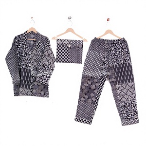 Ensemble de pyjama bohème floral en pur coton pour femme, pantalon ample et chemise taille haute, tenue de plage et de détente, idéal pour demoiselle d'honneur indienne, thermique, été - Product Image 1