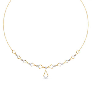 Collier en diamant à cascade géométrique avec maillons en forme de cerf-volant ouverts et élégant pendentif central - Product Image 1