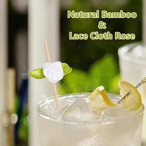 100 Stuzzicadenti Decorativi a Forma di Rosa, Lunghi Stuzzicadenti a Fiore per Antipasti, Bastoncini di Bambù per Feste e Matrimoni - Product Image 1