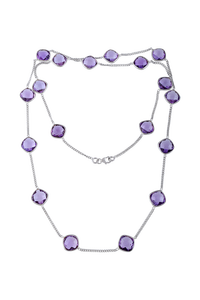 Collar de amatista en plata de ley 92.5 KLSS-40252 - Product Image 2