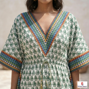 Custom Printed <b>Kaftan</b> Dress Women Loose Comfortable <b>Summer</b> Beach Wear Soft Fabric Trendy Style Bulk Supply - Product Image 5