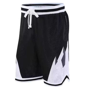 Men's Black White Mesh Basketball Shorts Drawstring Closure Breathable Regular Fit All Seasons Adult Sportwear - Product Image 1