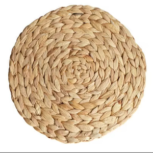Tapis ronds bohèmes haut de gamme en jacinthe d'eau 10 mm personnalisables, écologiques, antidérapants, faits à la main, décoration intérieure naturelle du Vietnam - Product Image 1