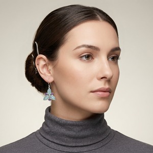 Pendientes Colgantes de Calcedonia Azul Natural y Amatista, Plata de Ley 925, Hechos a Mano, con Forma de Flor, Regalo para Mujer - Product Image 6