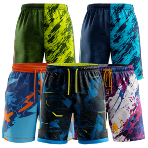 Shorts de football par sublimation pour hommes, pour l'entraînement sportif et le fitness, avec cordon de serrage à la taille - Product Image 1