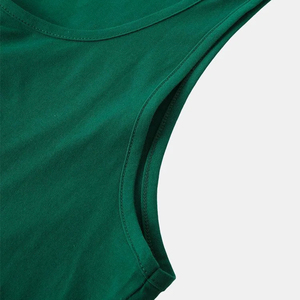 Camiseta sin mangas personalizada para hombre, OEM, sin MOQ, de secado rápido, cuello redondo, diseño recortado, corte largo, holgada, transpirable, a la moda - Product Image 4