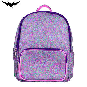 Sac à dos léger à fermeture éclair scintillante pour femmes, style sportif à paillettes, sac à dos pour le collège, rangement extérieur, sangle carrée - Product Image 5