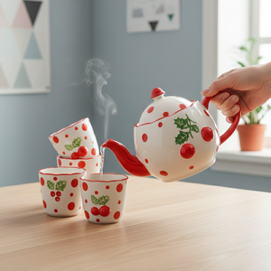 Juego de Tetera de Porcelana Fina de Primera Calidad 3460983SETA-1.0 NUEVO CON 4 TAZAS - Product Image 2