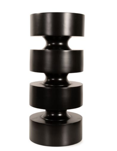 Mesa de Centro Redonda Negra Moderna, Mesa Auxiliar de Madera, Mueble Decorativo para Sala de Estar - Product Image 1