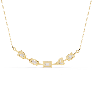 Collar de Cadena con Diamantes Cultivados en Laboratorio de Formas Mixtas, Estilo Minimalista, Oro Sólido de 14K y Diamantes Cultivados en Laboratorio con Cadena - Product Image 4