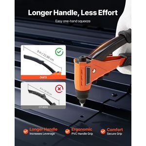 Kit Pistola Rivettatrice Multifunzione Manuale Professionale con 200 Rivetti a Strappo, 4 Punte Intercambiabili e Inserti per Trapano - Product Image 4