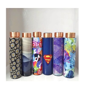 Ayurvedic Pure Copper Water Bottle Handmade Reusable Drinking Bottle Traditional Copper Bottle For <b>Men</b> Women Home Office Travel - Product Image 3