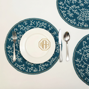 Manteles Individuales de Tela Satinada con Cuentas de Lujo, Coloridos, Hechos a Mano, NOORIMS AKBAR HANDICRAFTS, Proveedor de Exportación al por Mayor para Restaurantes - Product Image 4