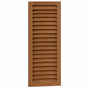 Persiana de Madera Rectangular con Rejillas Horizontales, Acabado Teñido, Operación Manual, Uso Exterior, Diseño Tradicional Duradero, Persiana de Madera Sólida - Product Image 1