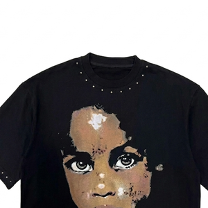 เสื้อยืดคอกลมทรงปกติแบบดรอปไหล่ ผ้าฝ้าย 100% หนัก 300 กรัม พิมพ์ลายกราฟิกเพชร แขนสั้น แห้งเร็ว สำหรับผู้ชาย - Product Image 6