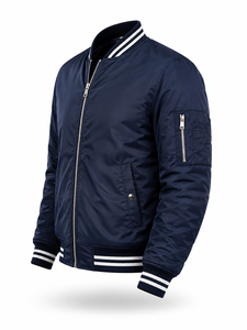 High Quality Wholesale Winter <b>Men's</b> High Street Style Stand Collar Quick Dry Nonwoven Nylon <b>Suede</b> Zipper Solid Pattern <b>Jacket</b> - Product Image 3