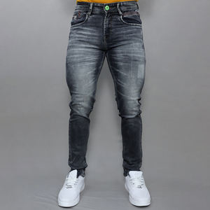 Jeans en denim de coton extensible gris taille mi-haute pour hommes Gex – Vente en gros - Product Image 1