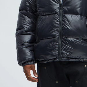 Chaqueta de Plumón de Diseñador para Hombre, con Capucha, Estilo Oversize, para Invierno, con Cierre Frontal, Negra, OEM, Ecológica - Product Image 4