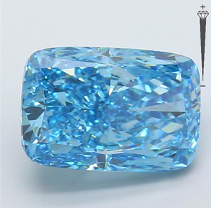 Diamante Cultivado en Laboratorio con Certificación IGI, Corte Cojín Alargado de 9.07 CT, Color Azul Intenso Fantasía, Claridad VVS2, CVD ROYAL 728573396 - Product Image 3