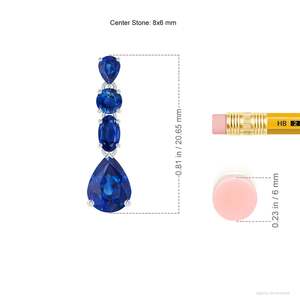 Pendientes de Oro Blanco de 14K con Zafiro Azul Natural, Corte Pera, Ovalado y Redondo, Joyería Fina de Lujo para Novia, Regalo para Comprometida - Product Image 2
