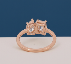 Anillo de Compromiso con Diamante Cultivado en Laboratorio, Corte Esmeralda Pera de 1.70CT, VVS2, Certificado IGI, Oro Rosa, Joyería Personalizada al por Mayor - Product Image 5