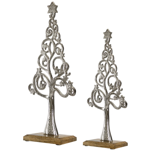 Décoration de Noël élégante en bois avec structure métallique et ornements en plastique à suspendre pour la maison, les fêtes et les vacances à prix avantageux - Product Image 2