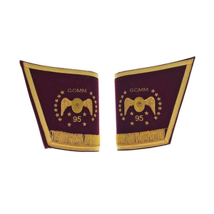 Perfect beautiful Masonic Regalia Apron Set Hand Embroidered <b>Sew</b>-On Fabric Badges Degree 95th - Product Image 4