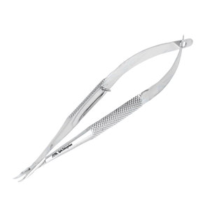Instruments de microchirurgie fine, instruments médicaux de haute qualité, porte-aiguille micro-ophtalmique Barraquer courbé sans verrouillage, 13 cm (5 pouces) - Product Image 1