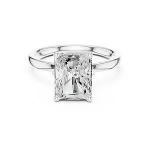 Anillo Solitario Contemporáneo con Diamante Redondo Brillante de 2 Quilates Cultivado en Laboratorio, con Cabeza de Collet, Cesta de Loto y Engaste de Oro Personalizado con Pavé - Product Image 4