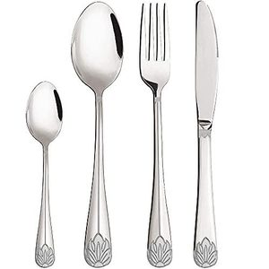 Juego de Cubiertos de Acero Inoxidable con Acabado Satinado Moderno, 5 Piezas - Product Image 3