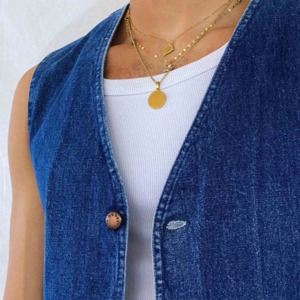 เสื้อกั๊กเดนิมผ้าแคนวาสลำลองสำหรับผู้ชาย สีพื้น ผ้าฝ้าย 100% ระบายอากาศได้ดี คุณภาพสูง ราคาขายส่ง - Product Image 3