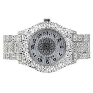 Montre sport de luxe pour homme à quartz, bracelet en silicone jaune, boîtier argenté/moissanite, mouvement ETA, cadran en cristal saphir, étanche 10m - Product Image 6