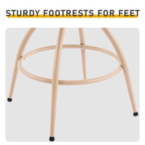 2pcs <b>Blue</b> Chenille Swivel <b>Bar</b> <b>Stools</b> with Khaki Powder Coated Metal Legs - Product Image 2