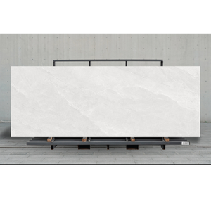 Dalles de porcelaine brillantes grand format pour plan de travail, aspect marbre blanc, panneau mural en pierre - Product Image 3