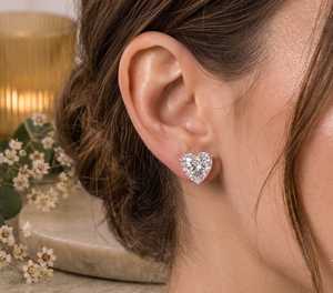 Wholesale 3CT Each Heart Cut Moissanite Romantic Stud <b>Earrings</b> 925 Sterling <b>Silver</b> Fine Engagement Promise Gift For Lovers - Product Image 6