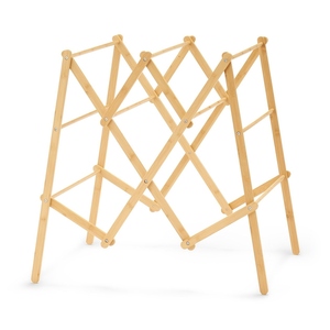 Tendedero de ropa plegable de madera de último diseño, tendedero de ropa escalonado, tendedero portátil para interiores, opciones de personalización. - Product Image 1