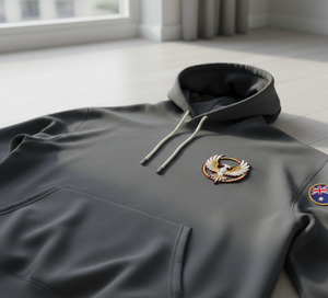 Sweat à capuche gris anthracite épais personnalisé avec broderie premium Phénix, drapeau – Marques streetwear professionnelles 3D - Product Image 2