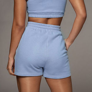 Shorts en coton biologique teint sur mesure pour femmes, collection 2026 – Idéal pour la course et la gym – Personnalisation du logo et du design – Vente en gros OEM - Product Image 4