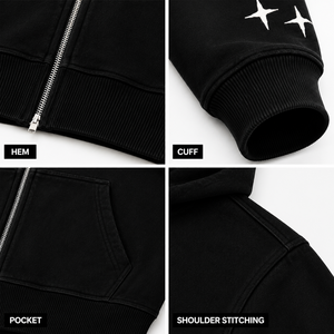 Plus Size Men's Premium <b>Full</b> <b>Zip</b> Oversized Boxy Fit Hoodie Heavy Cotton Fleece <b>Sweatshirt</b> - Product Image 4