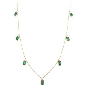 Collier avec pendentif en or jaune massif 14 carats, taille émeraude - Product Image 3
