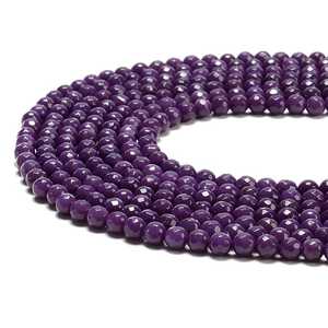 Perles de jade violet naturel rondes facettées, pierres précieuses en vrac pour la fabrication de bijoux, certifiées IGI, Rajasthan ZUBEDA GEMS JEWELRY - Product Image 2