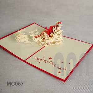 การ์ดอวยพรซานต้าแบบป๊อปอัพ3D ออกแบบได้ตามต้องการเทรนด์ใหม่พิมพ์ลายคริสต์มาสออฟเซตการ์ดขอบคุณที่ผลิตในเวียดนาม - Product Image 1